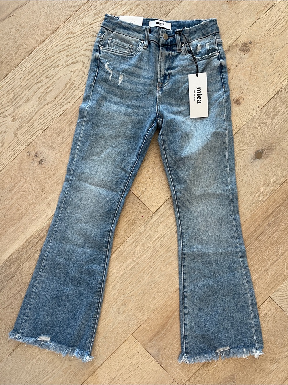 Mica Light Blue Cropped Flare Jeans size 26